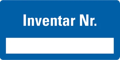 Produktbild von Dreifke® Inventaretikett Inventar-Nr., mit Beschriftungsfeld, blau, ökologisc...