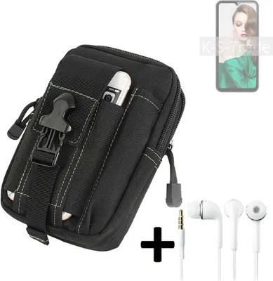 Produktbild von K-S-Trade Gürteltache + Kopfhörer kompatibel mit Oukitel C31 Gürtel Tasche Holster Schutz Hülle Handy Hülle  schwarz inkl. Extrafächer