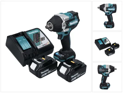 Immagine prodotto di Avvitatore a impulsi a batteria Makita DTW 700 RT 18 V 700 Nm 1/2" XPT Brushless + 2x batteria ricaricabile 5,0 Ah + caricabatterie