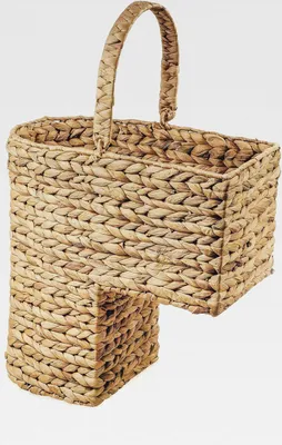 Produktbild von Treppenkorb Stufenkorb Aufbewahrungskorb mit Griff Wasserhyazinthe natur 20 l - Korb für Treppe (40 x 21 x 41 cm)