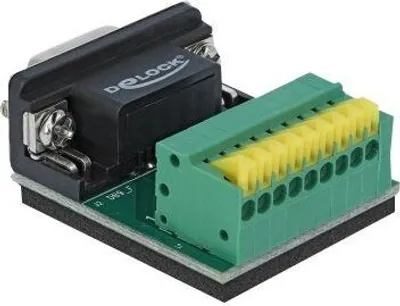 Image de DELOCK Terminalblock mit Drucktaster zu D-Sub 9 Pin Buchse