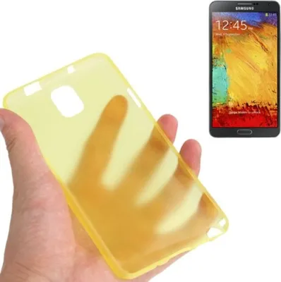 Produktbild von Schutzhülle Case Ultra Dünn 0,3mm für Handy Samsung Galaxy Note 3 N9000 Gelb Transparent