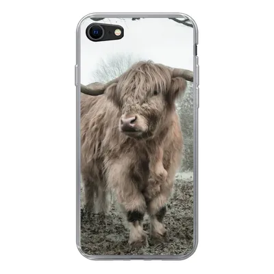 Produktbild von MuchoWow® Handyhülle Schutzhülle Hülle für iPhone 7 Schottische Highlander - Natur - Herbst - Tiere - Wildtiere - Wald Silikon Softcase Handy Hülle - Kartenhalter
