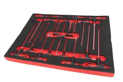 Produktbild von HBM 18-teiliges T-Griff-Set mit Schaumstoffeinlage für HBM Werkzeugwagen