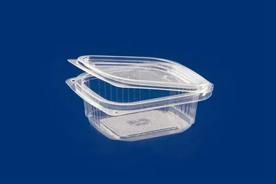 Produktbild von Rechteckbecher Salatschale- Feinkostbecher 750ml mit anhängendem Deckel 50  Stück