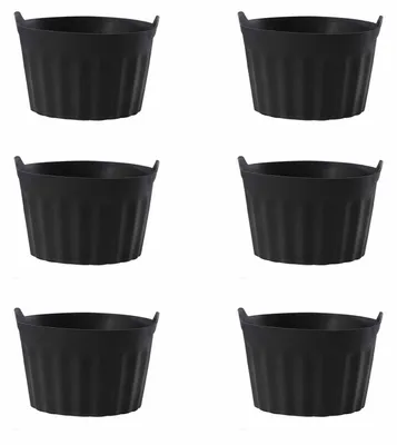 Produktbild von 6-teiliges Silikon-Formenset für die Heißluftfritteuse, Heißluftfritteusen-Förmchen mit Ölpinsel, wiederverwendbare Heißluftfritteusenform für Gebäck, Eierformen für die Heißluftfritteuse, mikrowellen- und ofenfest