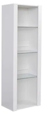 Productafbeelding van Vitrinekast met 3 glazen planken en LED-RGB-verlichting, 55 x 35 x 166 cm, wit