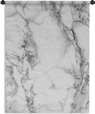 Produktbild von MuchoWow® Wandteppich Wandbehang Marmor - Stein - Weiß - Grau - Schwarz - Marmoroptik 90x120 cm Tapisserie Dekoration Wandtuch - Wanddeko
