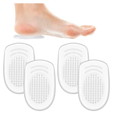 Produktbild von 4 Stück Fersenpolster aus Silikongel für Schuhe, transparent, 9,4 x 6,6 cm