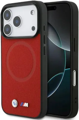 Obrázok produktu pre Zadný kryt BMW – iPhone 17 Pro – červený – kompatibilný s MagSafe – s celoplošným potlačou
