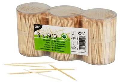 Image de PAPSTAR 10054 1.500 PAPSTAR Zahnstocher   Holz