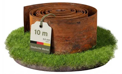 Produktbild von NovaTerra Rasenkante aus Cortenstahl in Rostoptik 10m x 14cm (Nova)