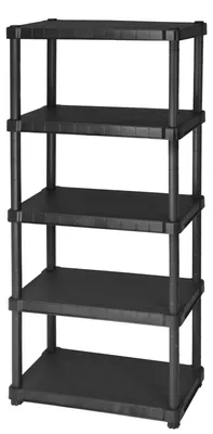 Immagine prodotto di Scaffale in Resina Antiurto 5 Ripiani 80x40x188 cm Bauer Nero