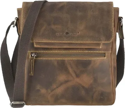 Zdjęcie produktu dla Torba na ramię Greenburry 24x26cm skórzana dla kobiet i mężczyzn brązowa torba na ramię
