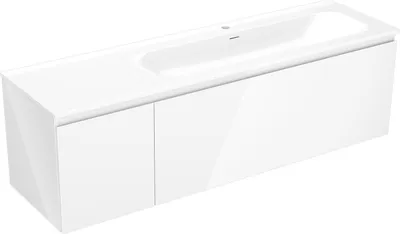 Immagine prodotto di Mexen Orio mobile bagno 160 cm con lavabo Vela destro, 1S, 1D, bianco lucido - 91A13-16047-3-BBFF00-W23P00