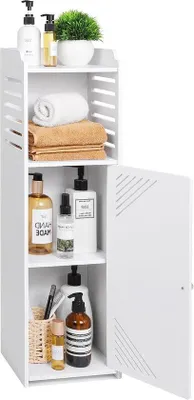Image de Armoire de salle de bain étanche - armoire de rangement blanche pour la salle de bain et la cuisine