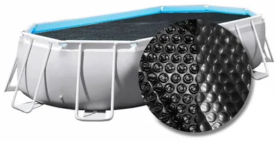 Produktbild von W'eau Premium Solarplane Oval 610 x 305/366 cm Schwarz