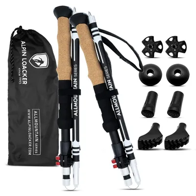 Image de Bâtons de randonnée pliables en carbone ou en aluminium, réglables de 100 à 120 cm, pour la randonnée en montagne