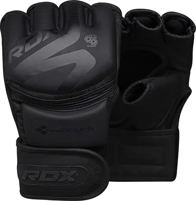 Produktbild von RDX MMA Handschuhe Schwarz Profi Training, Maya Hide Leder, Grappling Sparring Kampfsport Kickboxen Gepolstert Gloves, Muay Thai Sandsack Boxsack Pratzen Punchinghandschuhe, Männer Herren