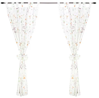 Obrázok produktu pre TupTam detské závesy detské závesy s mašľami sada 2, farba: číra / jeleň, veľkosť: cca 155x95 cm
