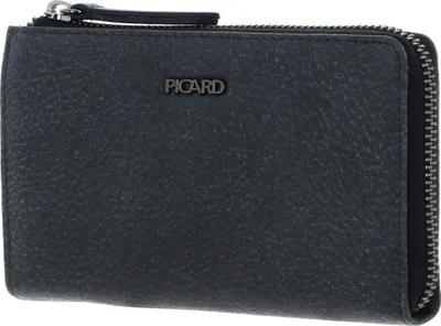 Image de PICARD Cuir porte-monnaie Lesotho 1 Zip Wallet Black gris foncé