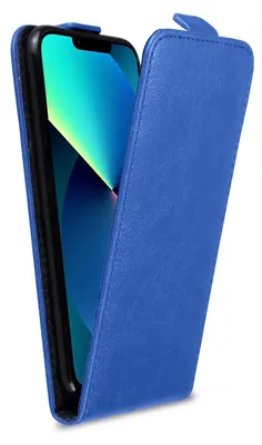Produktbild von Cadorabo Hülle für Apple iPhone 13 MINI Schutzhülle in Blau Flip Handyhülle Case Cover Etui Kunstleder