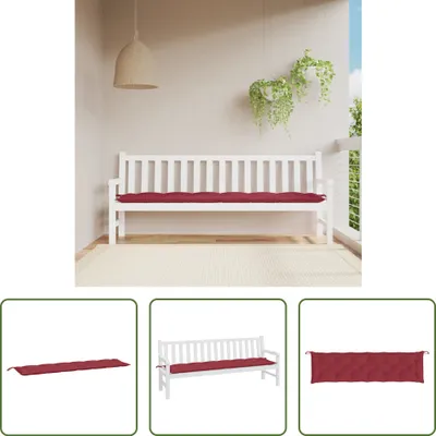 Image de The Living Store Coussin pour banc de jardin rouge vin 200x50x7 cm tissu Oxford