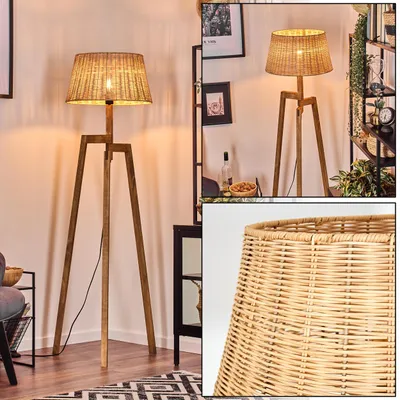 Produktbild von Dello Stehlampe aus Holz/Rattan in Naturfarben