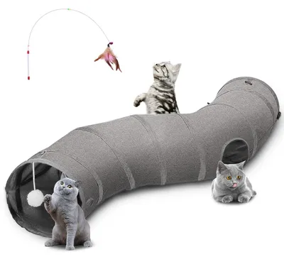 Immagine prodotto di Tunnel a forma di S pieghevole per piccoli animali, ideale per gatti