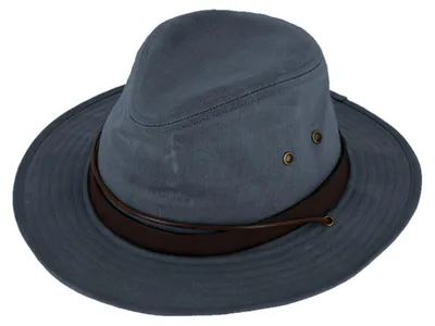 Fiebig Regenhut Flapper wasserabweisend mit Kinnband in blau