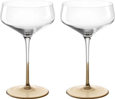 Produktbild von LEONARDO Champagnerschale PUCCINI 350 ml gold 2er-Set, Champagnerglas, 350 ml, Glas, Gold, Transparent, klar, 11 cm