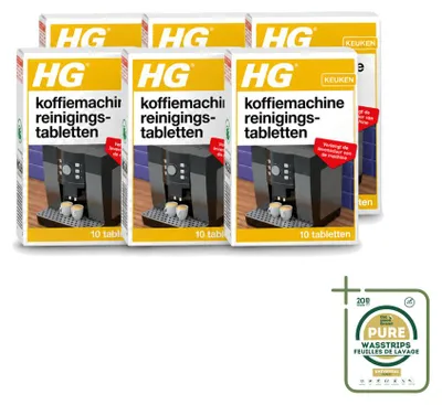 Produktbild von 6 x HG Reinigungstabletten für Kaffeemaschinen - Vorratspackung - 6 Stücke