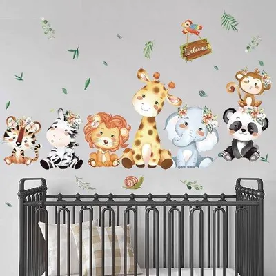 Productafbeelding van Famanu Wandstickers, jungle dieren - 9 vellen
