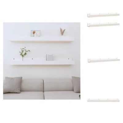 Image de vidaXL Étagères murales 2 pcs. Blanc 110x12x9 cm Pin massif - Etagères murales