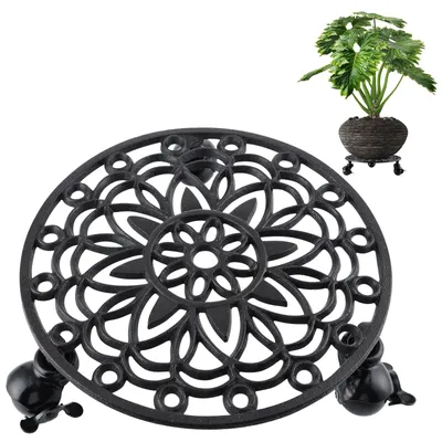 Obrázok produktu pre Elzusha – Kovový kvetináč na kolieskach, 29 cm