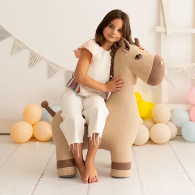 Produktbild von Crochetts Großes Pferd-Plüschtier mit Zusatzsitz für Kinder LT-Y07_M – 85 x 33 x 88 cm MAXI