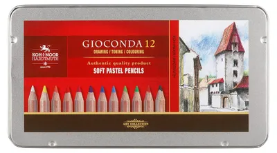 Produktbild von Softpastellkreidestifte, 12er Set im Metalletui