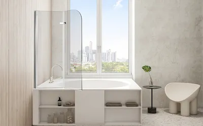 Produktbild von Jayseuw Duschabtrennung 100x140cm Faltwand für Badewanne Badewannenaufsatz Clean Duschwand aus 6mm NANO Easy Clean Glas