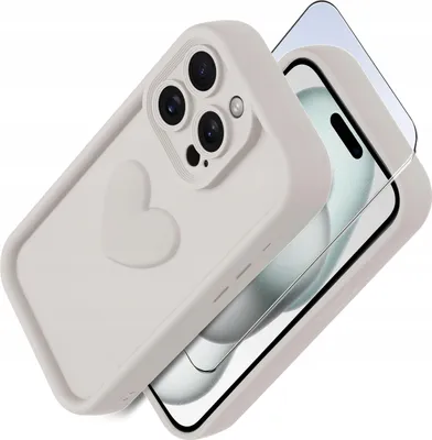 Obrázek produktu pro Pouzdro na iPhone 15 Pro silikonové MATOVÉ srdce + Ochranné sklo na displej 9H