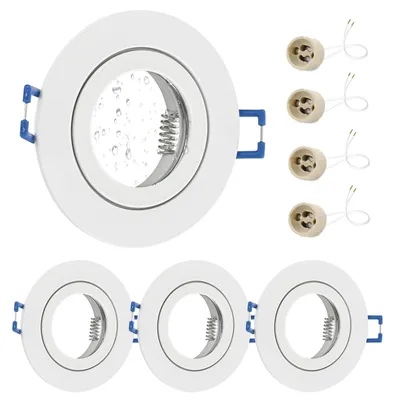 Productafbeelding van 4 x LED-inbouwspot, 230 V, IP44, Aluminium Plafondspots voor Badkamer en Binnen