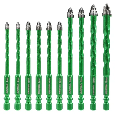 Produktbild von Steinbohrer Set 10-teilig, 5 bis 12 mm, für Holz, Hartmetall, für Heimwerken