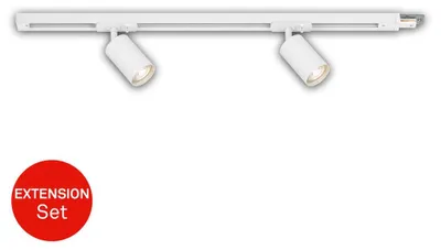 Produktbild von Briloner Rail Schienensystem, Erweiterungsset, 2x GU10 Spots, Schwenkbar, Drehbar, Weiß, 0,75 m