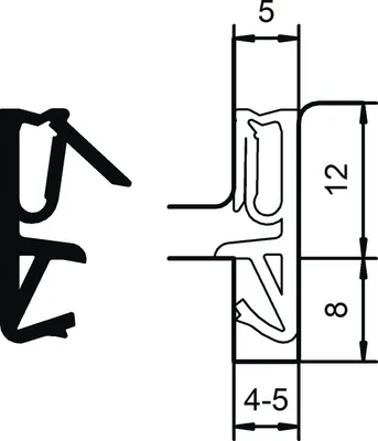 Produktbild von Haustürdichtung DS 6922a - Profi Türdichtung, Silikon graphitgrau