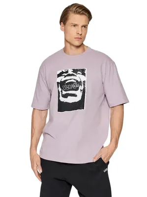 Produktbild von Volcom Yeller T-Shirt mit Rundhalsausschnitt und großem Logo, Lse Passform, Größe M