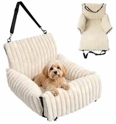 Productafbeelding van Autostoeltje hond - Tot 8 kg - 38 x 48 x 48 cm - Beige