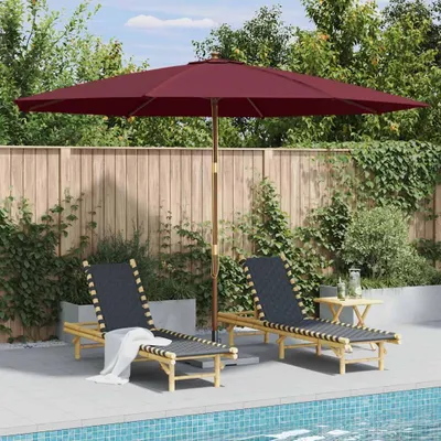 Zdjęcie produktu dla vidaXL Parasol z drewnianym drążkiem 350 cm bordowo-czerwony