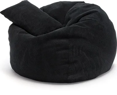 Obrázok produktu pre Ecopuf, Sedací Vankúš, Kreslo Bean Bag, Sedací Vak, do Interiéru, Čierna