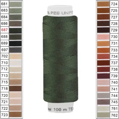 Produktbild von Nähgarn 100m Unipoly 120 Tex14x2 Polyester Nähfaden Nähmaschinengarn Farben 5v6 , Farbe:687