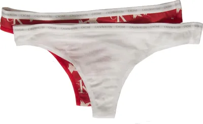 Immagine prodotto di Confezione 2 slip CK CALVIN KLEIN perizoma donna bipack slip mutande underwear articolo QD3788E THONG 2PK, M, Cotone 95%,Spandex 5%