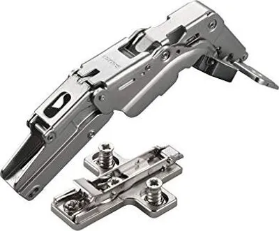 Produktbild von 2 x Salice Topfband 155° Serie 200 Bohrbild T45 Mittelanschlag inkl. Kreuz-Montageplatte Höhe 6 mm mit vormontierten Euroschrauben und Exzenterverstellung Möbelscharnier von SOTECH